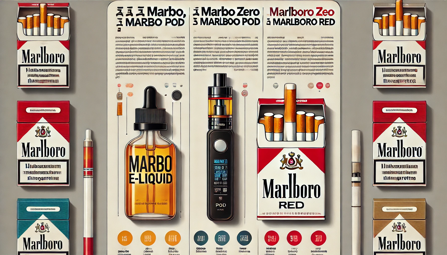 การเปรียบเทียบระหว่าง น้ํายา marbo, หัว marbo zero และ marlboro red ทางเลือกสำหรับผู้ใช้บุหรี่ไฟฟ้า